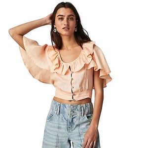 NEW Free People Sweet Times Linen Top